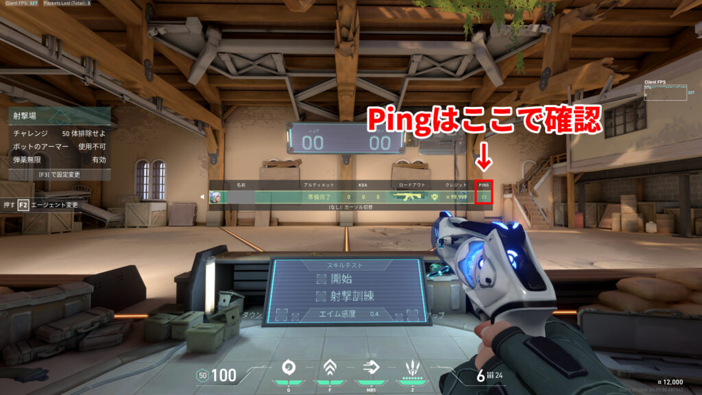 Ping表示位置参考
